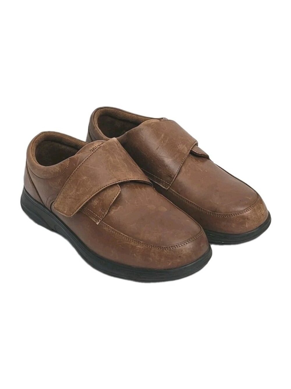 Anodyne Men’s No. 28 Diabetic Oxford Shoes Brown Size 13 X‑Wide Adjustable Strap